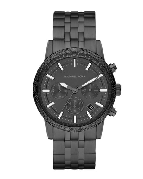 michael kors stainless steel chronograph watch gunmetal|Michael Kors black chronograph watch.